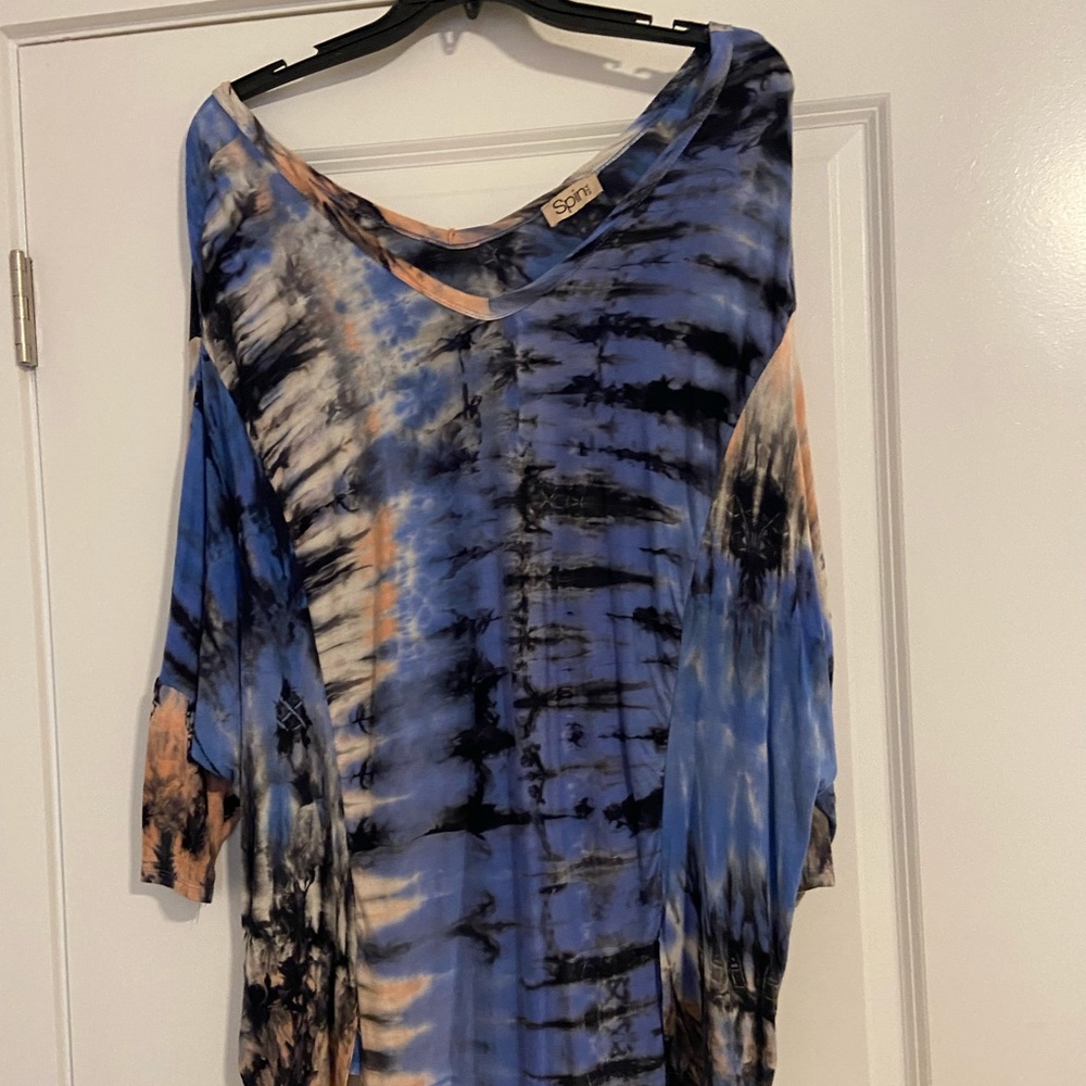 Spin 3/4 sleeve tie dye top